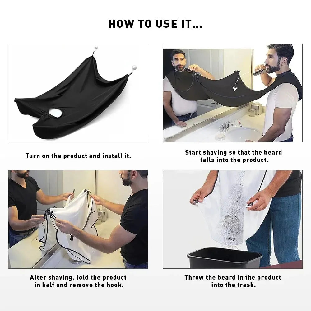 1pc Men's Bathroom Apron Men's Beard Apron Shaving Holder Hair Shaving Beard Catcher Waterproof Bathroom Cleaning Gift for Men