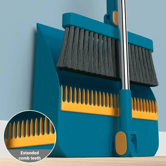 1set/2pcs  Upright Dustpan And Broom Combo Set, Sweeping Kitchen Wood Floor Pet Hair, Cleaning Su