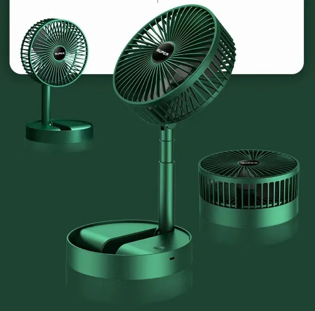 Stand Fan 6 Inch Folding Portable Telescopic Floor/USB with Rechargeable Battery 3 Speeds Super Quiet Adjustable Height