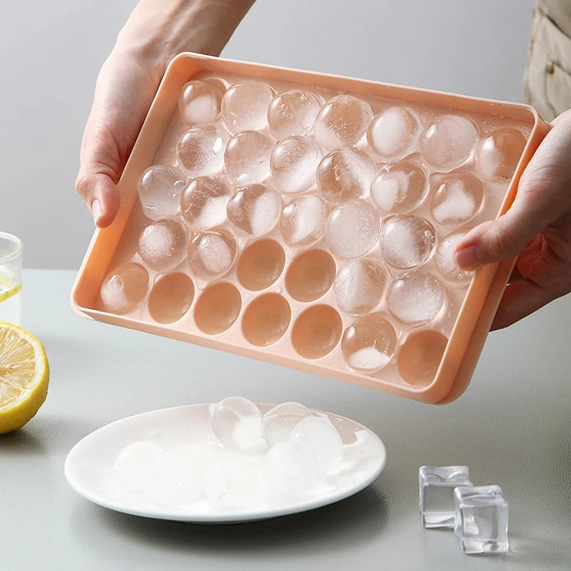 33 Ice Boll Hockey PP Mold Frozen Whiskey Ball Popsicle Ice Cube Tray Box Lollipop Making Gifts Kitchen Tools Accessories