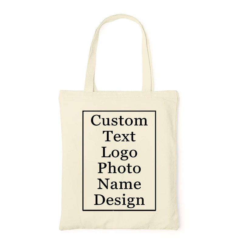 Customized Canvas Bags Shopper Shoulder Bag Big Women Designer Handbags Shopping Tote Casual Woman Grocery Customizable Fabric
