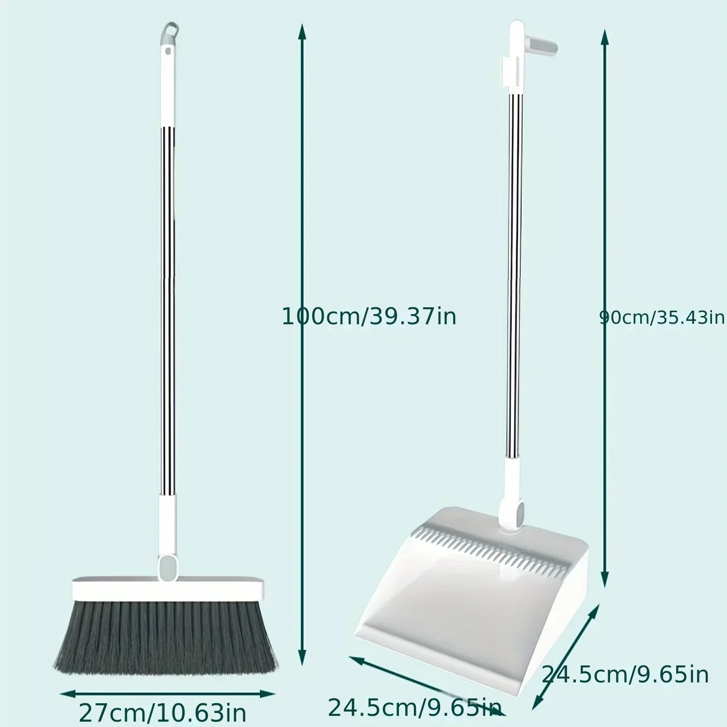 1set/2pcs  Upright Dustpan And Broom Combo Set, Sweeping Kitchen Wood Floor Pet Hair, Cleaning Su