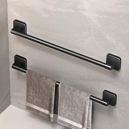 Bathroom Towel Holder White Without Drilling Bathroom Black Towel Rack Towel Bar Self-Adhesive Bathroom Towel Rack Towel Rail